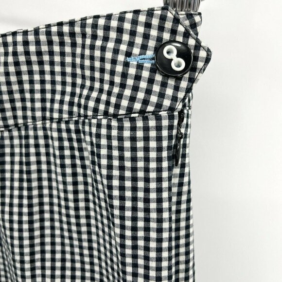 Tyler Boe Black White Gingham Check Side Zip Staight Leg Ankle Pants - Picture 4 of 7